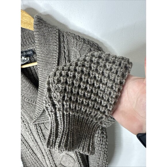 Vintage Irish Aran Fisherman Sweater Donegal Wool Knit Men’s Large Falcarrah - Picture 2 of 6